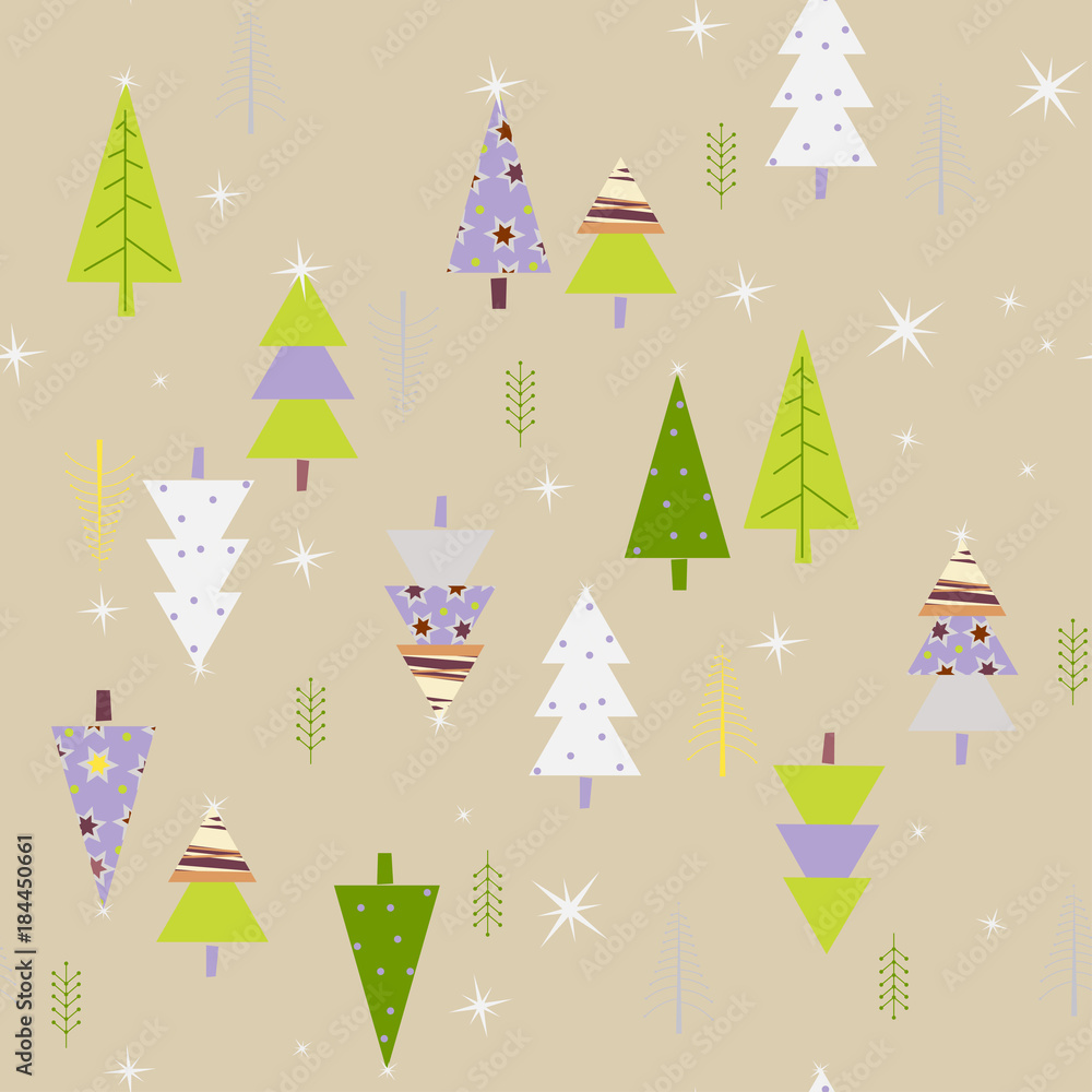Seamless Pattern with a nice forest landscape Seamless Pattern with a nice forest landscape