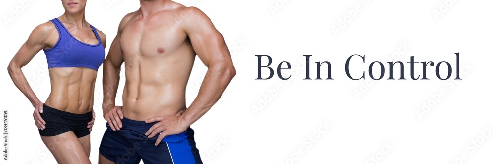 Be in control text and fitness couple Be in control text and fitness couple