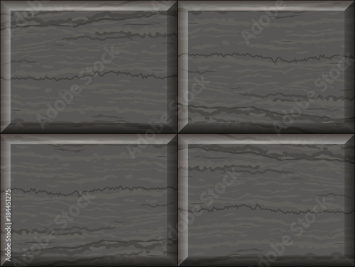 Seamless texture of gray marble tiles. Wall of limestone. A natural stone. Vector graphics.