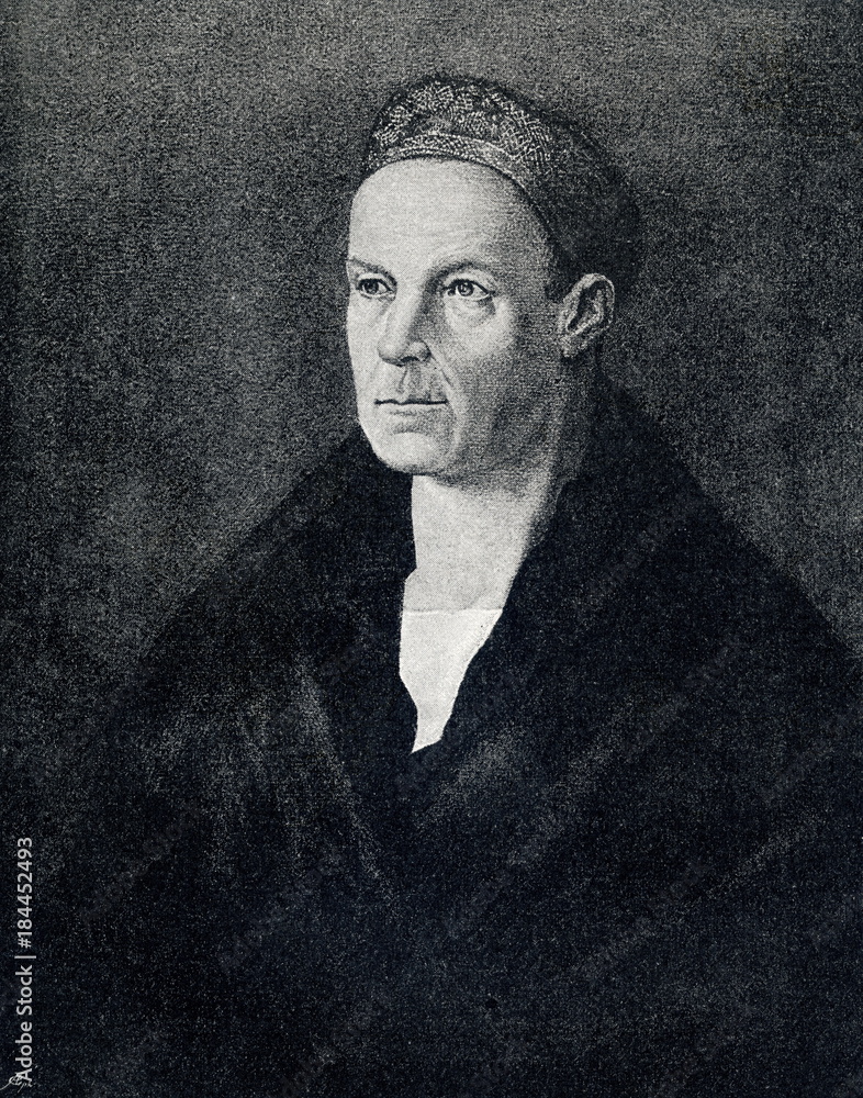 Portrait of german banker Jakob Fugger by Albrecht Dürer, ca. 1519 (from Spamers Illustrierte Weltgeschichte, 1894, 5[1], 139)