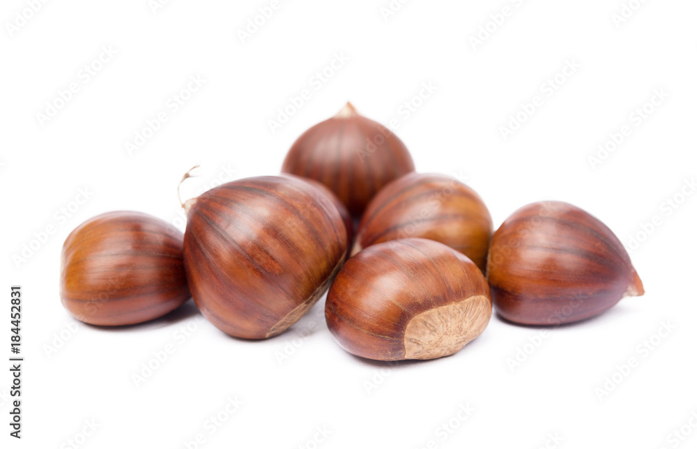 Chestnuts isolated on white background Chestnuts isolated on white background