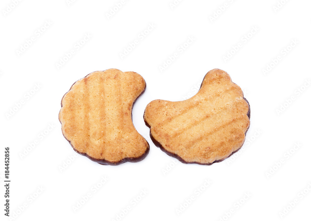 Tasty cookies biscuits isolated on white background Tasty cookies biscuits isolated on white background