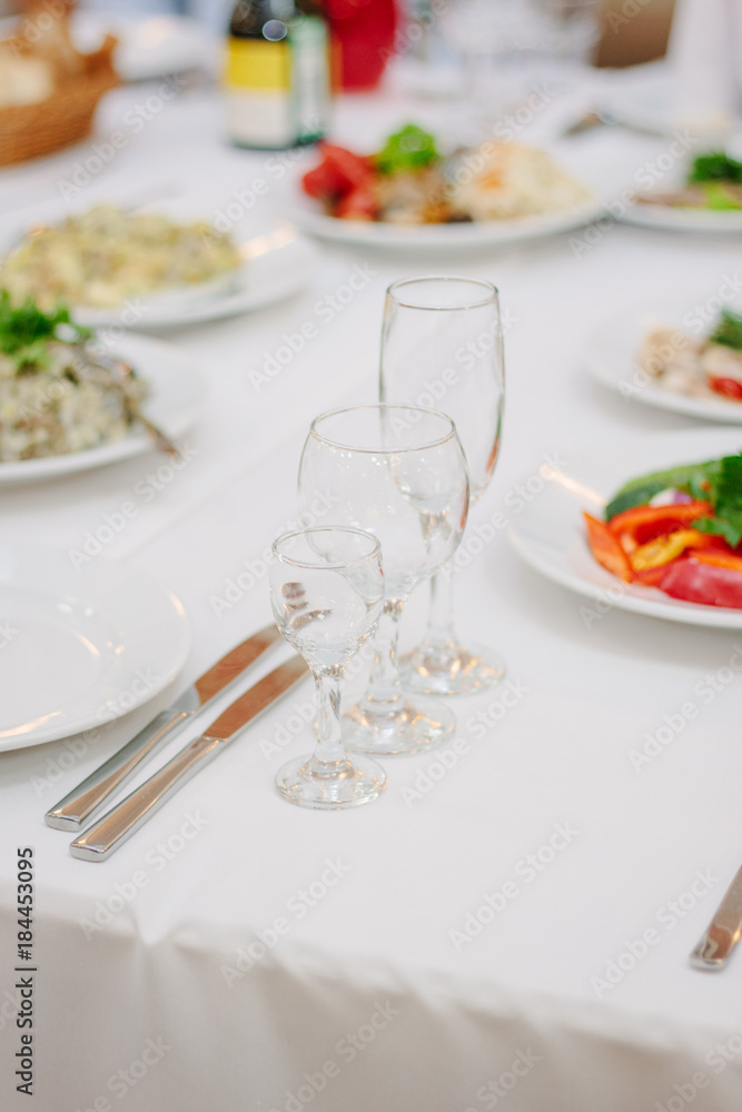 Glass at christmas table