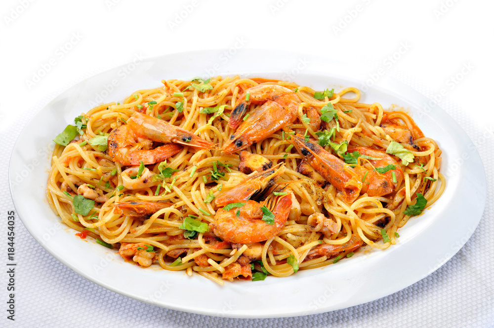 Pasta with shrimps 
