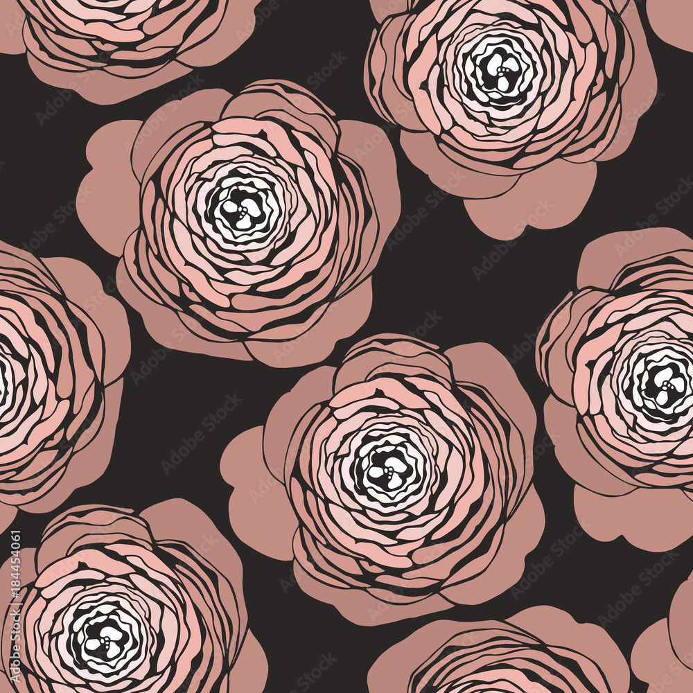 Vector seamless pattern with roses Vector seamless pattern with roses