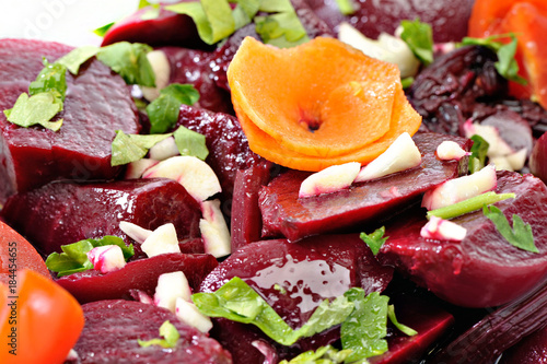 Beetroot with cheese and carrot