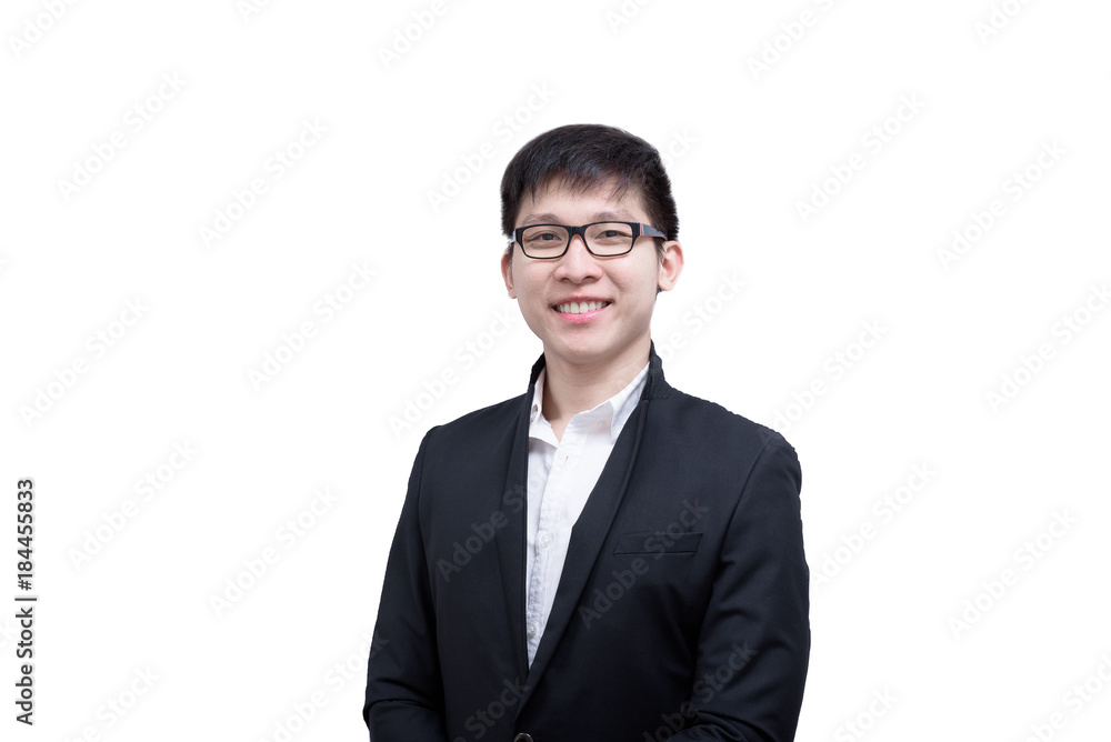 Asia businessman has happy with success the goal isolated on white background. Asia businessman has happy with success the goal isolated on white background.