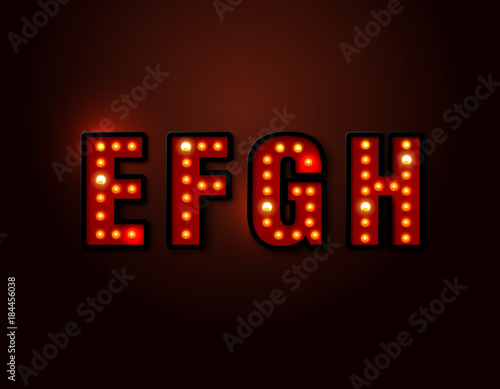 bulb red light font on background