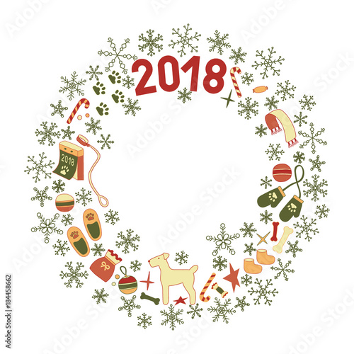 Christmas Wreath, Symbols of year Dog