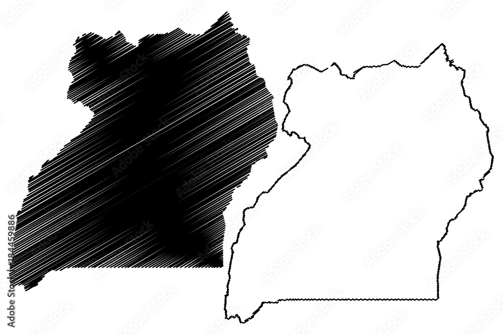 map of Uganda - outline - Stock Illustration [46769351] - PIXTA