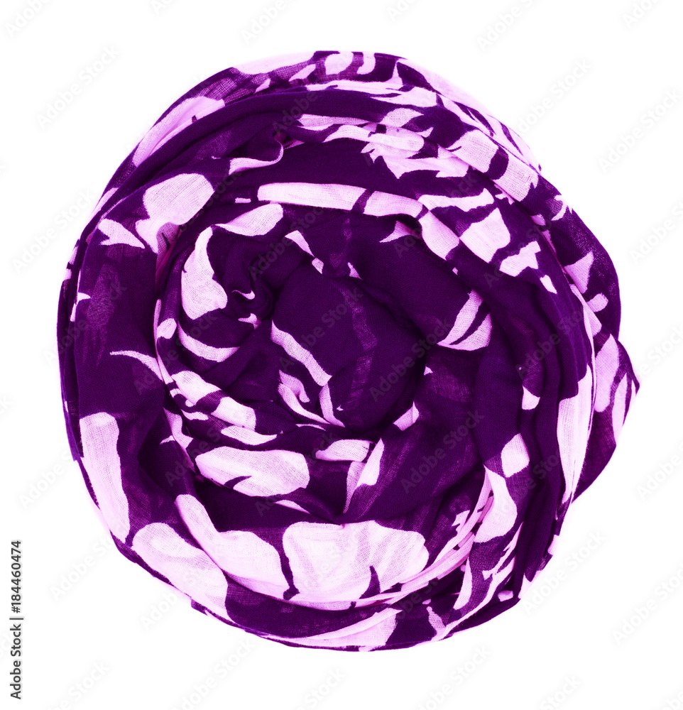 Lilac silk scarf isolated on white background. Lilac silk scarf isolated on white background.