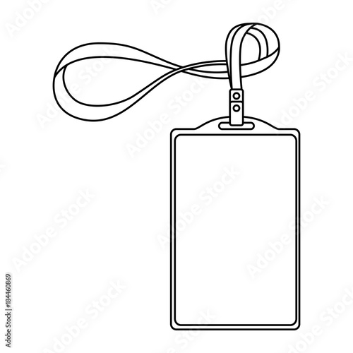template for advertising branding and corporate identity plastic id badge with lanyard vector illustration outline