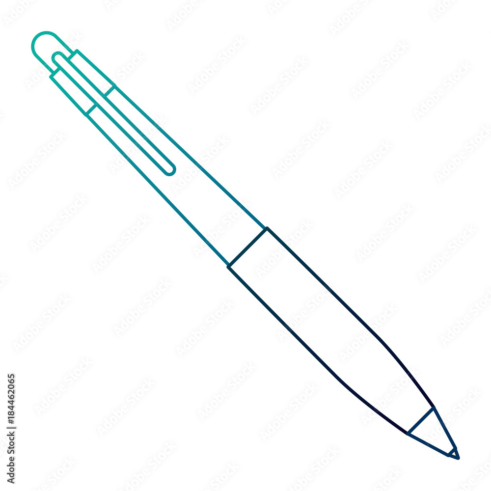 pen office or school stationery accessory vector illustration blue line image pen office or school stationery accessory vector illustration blue line image