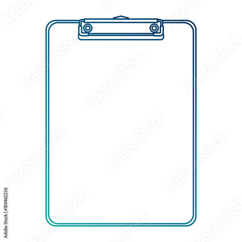 office clipboard clip stationery element blank icon vector illustration blue line image