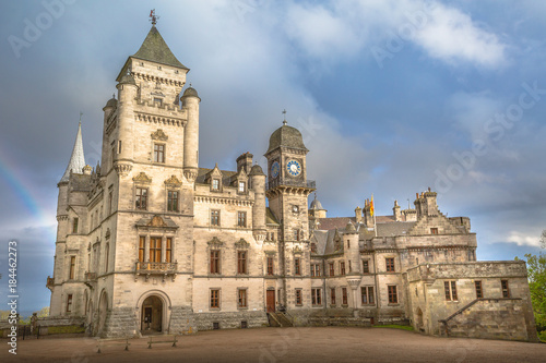 Dunrobin Castle in Scotland. Dunrobin is the most northerly castle of Scotland's great houses and the largest in the Northern Highlands. Golspie, in the east coast of Scotland, United Kingdom. © bennymarty