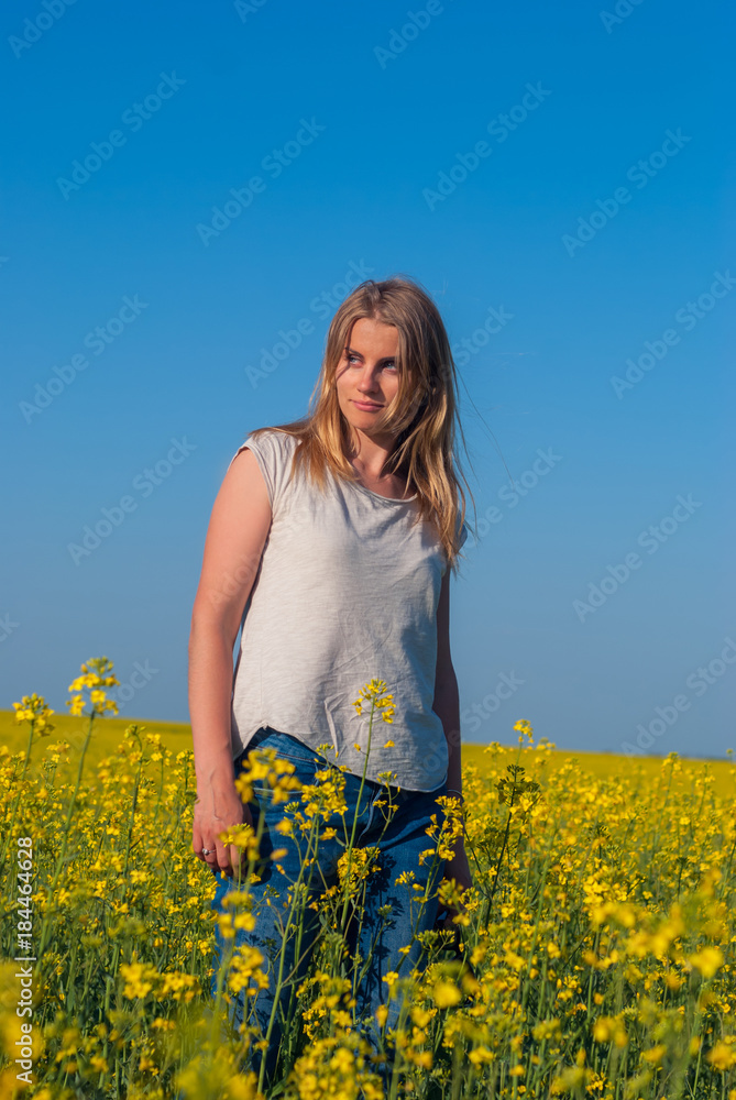 Fototapeta premium Portrait of a young woman blonde