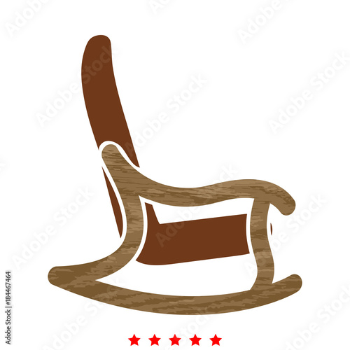 Rocking chair icon . Different color .