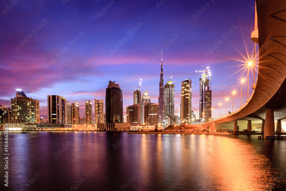 Naklejka premium Panoramę centrum Dubaju