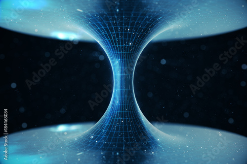 Konstfotografi 3D illustration tunnel or wormhole, tunnel that can connect one universe with another