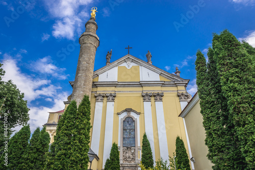 Church with minaret - Saint Peter and Paul Cathedral in Kamianets Podilskyi, Ukraine photo