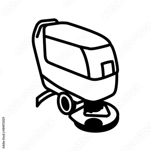 Vector icon of scrubber machine