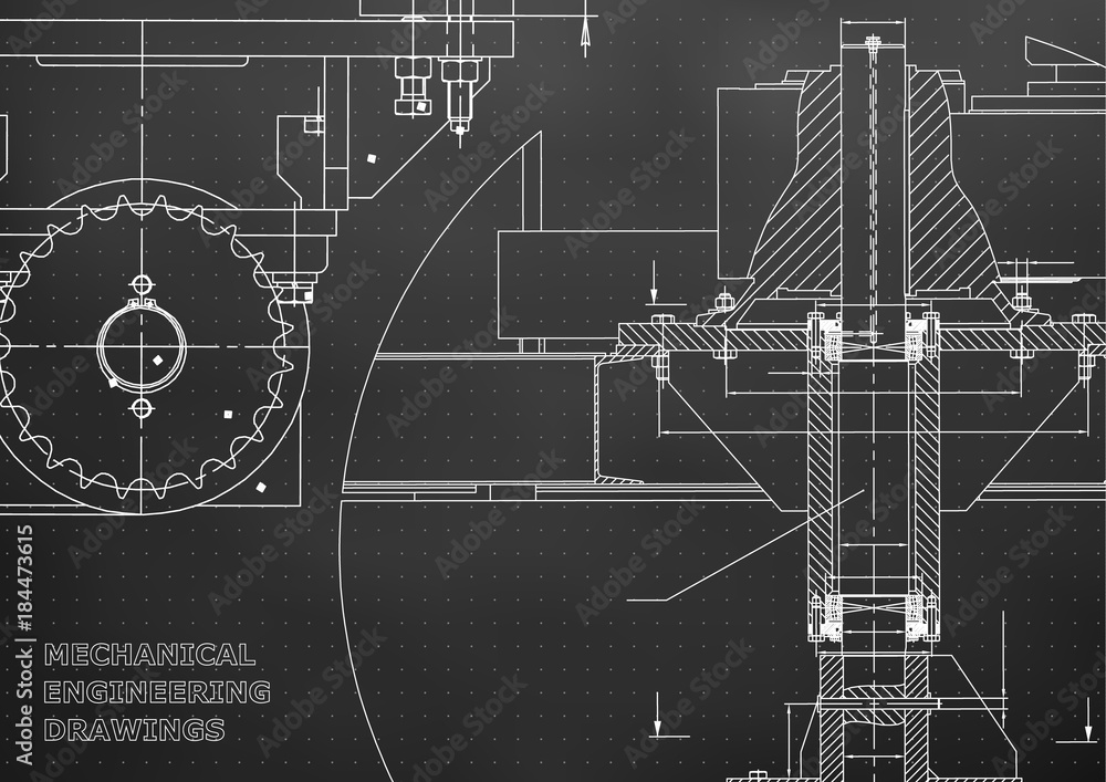 Blueprints. Engineering backgrounds. Mechanical engineering drawings ...