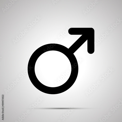 Men gender, simple black mars icon