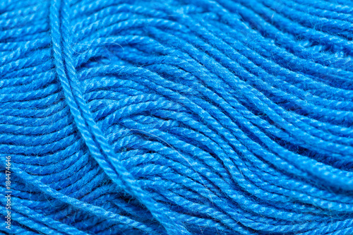 Horn yarn for knitting bright blue color