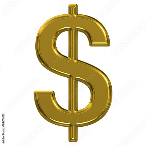 Golden Dollar Sign Illustration