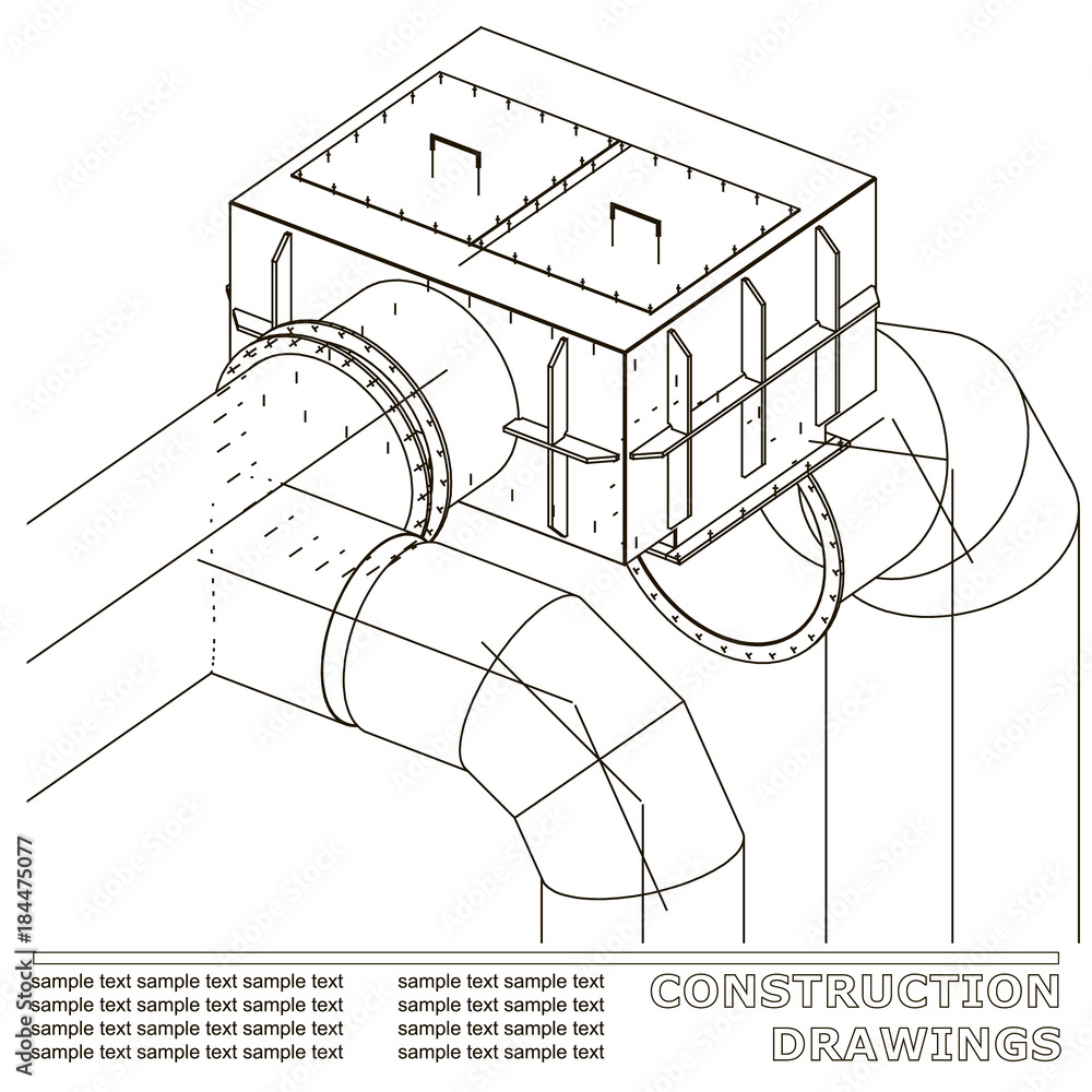 built walls of a house on construction drawings Stock Illustration | Adobe  Stock