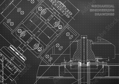 Engineering backgrounds. Technical Design. Mechanical engineering drawings. Blueprints. Black. Points