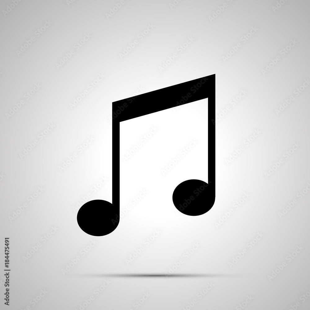 Music note silhouette, simple black icon Music note silhouette, simple black icon