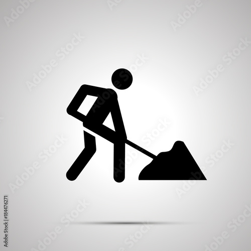 Road worker silhouette, simple black icon