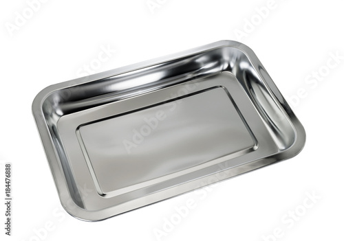 Stainless tray / Stainless tray on white background.