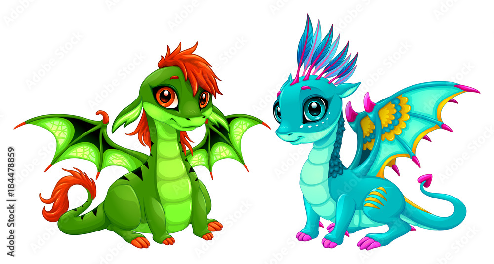 Baby dragons with cute eyes