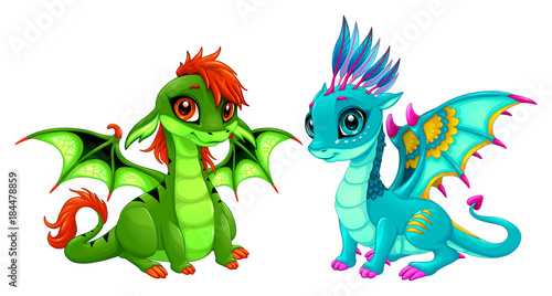 Baby dragons with cute eyes