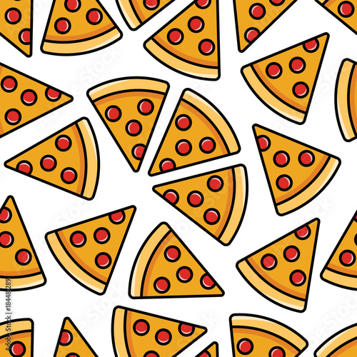 pepperoni pizza seamless pattern