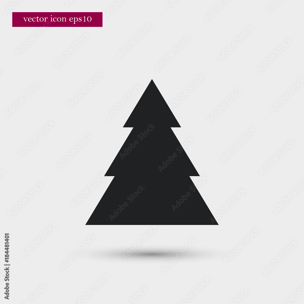 Xmas tree icon simple winter vector sign