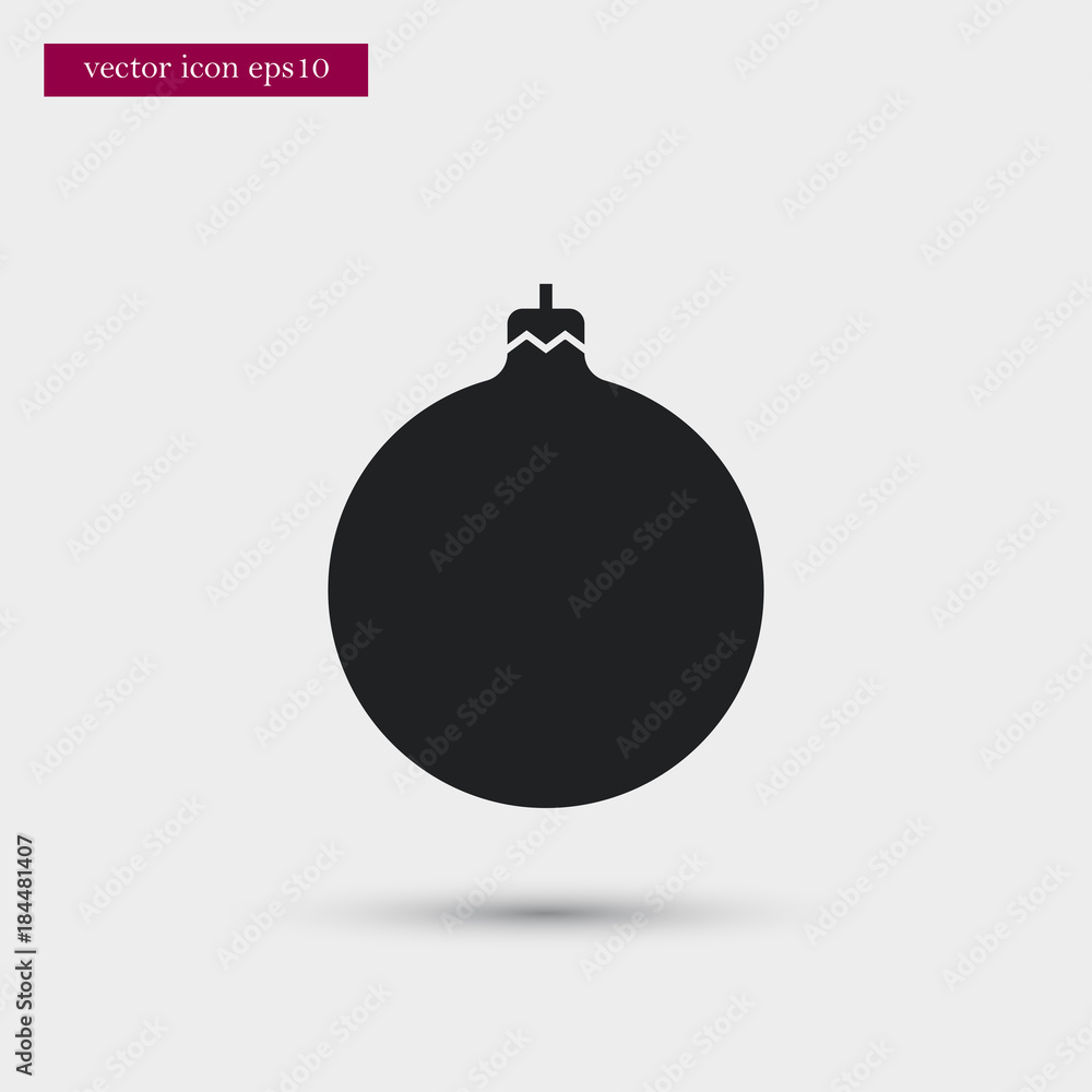 Xmas tree toy icon simple winter vector sign