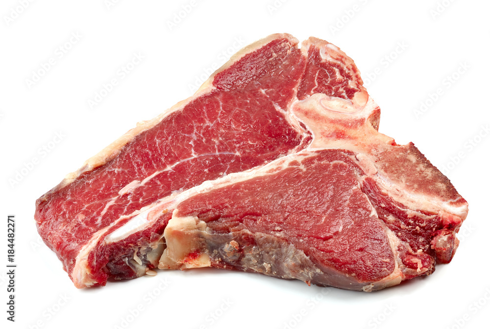 fresh raw T bone steak