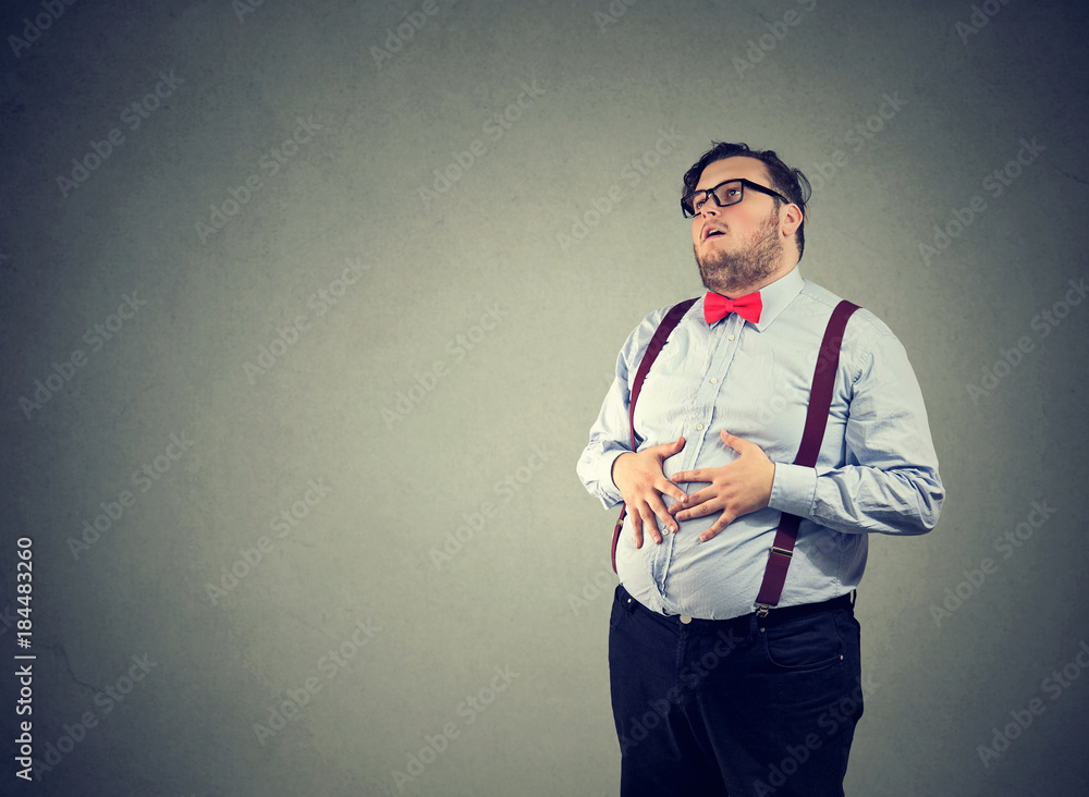 Man having indigestion