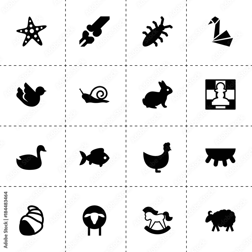 Naklejka premium Animal icons. vector collection filled animal icons