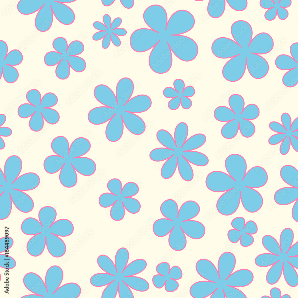 Seamless cartoon hilarious background with daisies Seamless cartoon hilarious background with daisies