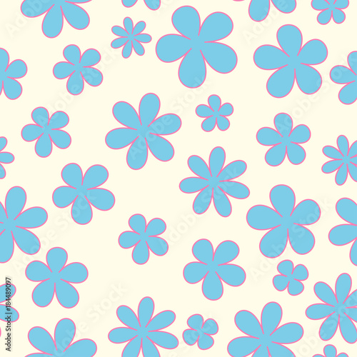 Seamless cartoon hilarious background with daisies