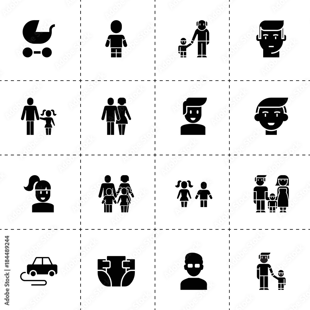 Boy icons. vector collection filled boy icons Stock Vector | Adobe Stock