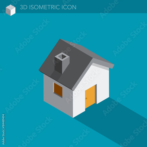maison icône 3D isométrique - house 3D isometric web icon