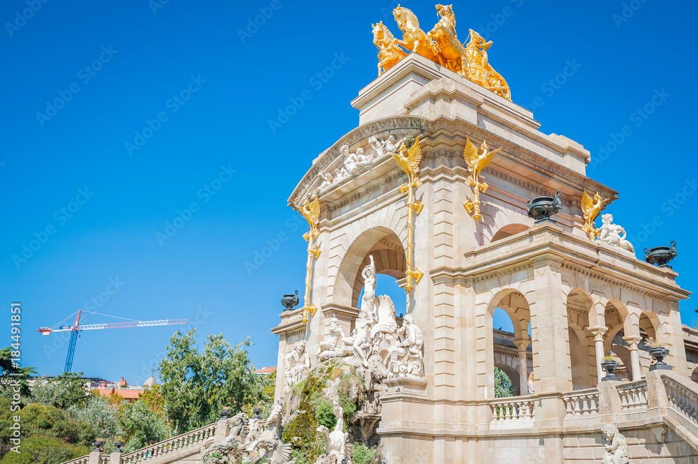 Fountain Park Ciutadella ( Parc de la Ciutadella ) in Barcelona, Catalonia, Spain