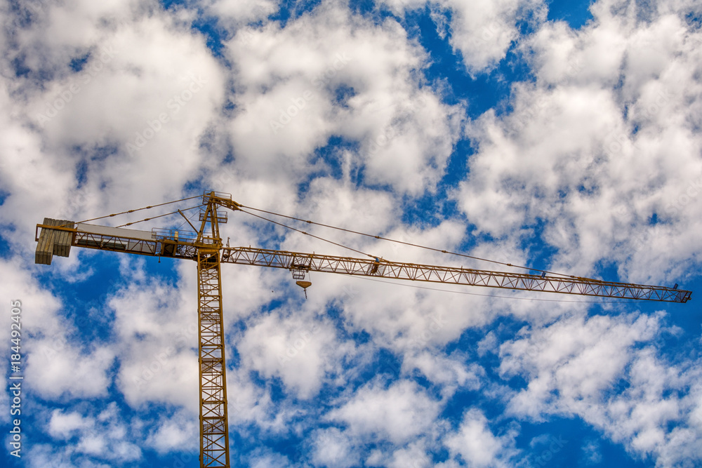 big crane on the construction site