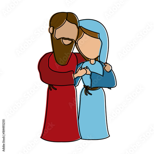 Virgin mary and joseph cartoon