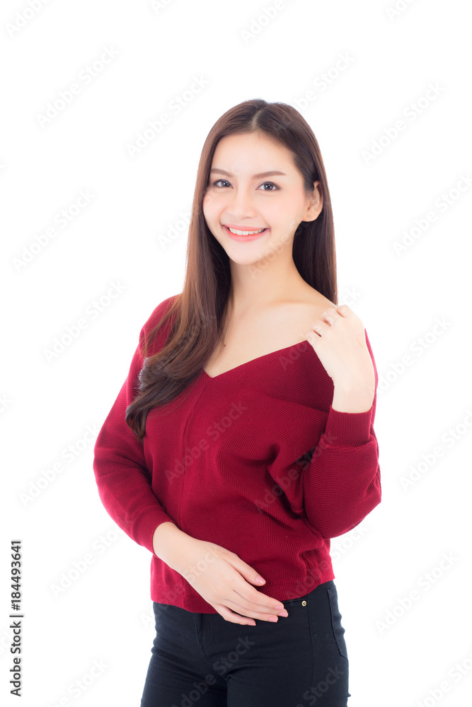 Portrait of beautiful asian woman makeup of cosmetic, beauty of girl with face smile attractive isolated on white background, perfect with wellness and healthcare concept. Portrait of beautiful asian woman makeup of cosmetic, beauty of girl with face smile attractive isolated on white background, perfect with wellness and healthcare concept.